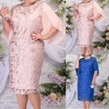 Damen Elegant Cocktailkleid Abendkleid Midi Bleistiftkleid Partykleid Übergröße