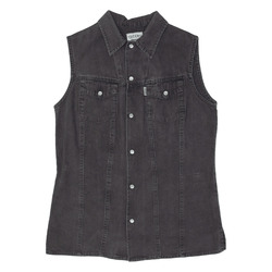 Vintage TEDDY JEANS Womens Plain Shirt Black 90s Sleeveless S
