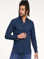 D555 Duke Herren Baumwolle Button-Down Kragen Bedrucktes Hemd Übergröße S-8XL