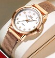 Damen Luxus Armbanduhr Wasserdicht Edelstahl Elegant Quarzuhr Verpackt