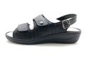 Alegamre Damen Sandale Sandalette Pantolette Schwarz Glitzer Gr. 41 (UK 7,5)