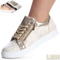 Damen Sneaker Turnschuhe Halbschuhe Derby Plateau Schnürschuhe