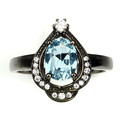 925 Sterlingsilber Ring Oval Blauer Topas Natürlicher Edelstein Schmuck Größe 7