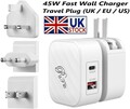 Für IPHONE 15 Pro Max Plus Schnell 45W Dual Port Usb-C Ladegerät Adapter