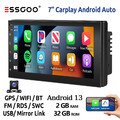 Android 13 Autoradio 7" 2 DIN 2+32G Wireless Carplay Kam GPS Navi USB FM RDS SWC