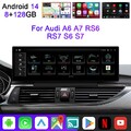 14,9'' 8Kern 8+128GB Android 14 Autoradio Für Audi A6 S6 RS6 A7 CarPlay 4G LTE