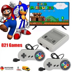 Retro Konsolen HDMI HD Spielekonsole SFC Battle 821 Spiele +2 Controller Gamepad