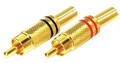 2x PROFI Cinch Stecker male vergoldet ROT & SCHWARZ Chinch RCA Metall löten ADM