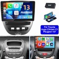 DAB+ 10" GPS Autoradio Für Citroen C1 Peugeot 107 Android 13 CarPlay NAVI 2+32GB