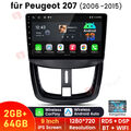 DAB+ Android13 Autoradio GPS Navi Für Peugeot 207 CC 2006-2015 WiFi Carplay 64GB