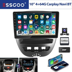 64G DAB+ Autoradio Android 13 Carplay GPS Für Peugeot 107 Citroen C1 Toyota Aygo