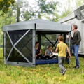 Outsunny Pavillon ca. 3,6x3m Wasserdicht Stabil Winterfest Pop-up Faltpavillon