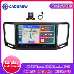 6+128G 8Core Android 13 CarPlay Autoradio Navi Für VW Sharan SEAT Alhambra 10-22