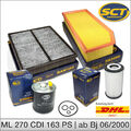 für Mercedes Benz M-Klasse W163 ML 270 CDI | Inspektionspaket Filtersatz Filter