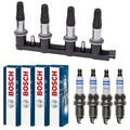 MAGNETI MARELLI Zündspule + 4x BOSCH Zündkerze für Opel Corsa D S07 1.6 Turbo