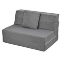 Schlafsofa 2 Sitzer Schlafcouch mit Schlaffunktion Klappsofa Leinen-Touch