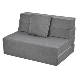 Schlafsofa 2 Sitzer Schlafcouch mit Schlaffunktion Klappsofa Leinen-Touch