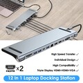 12-in-1 Dockingstation Typ C/USB Hub USB 2.0 3.0 HDMI 4K PD SD für MacBook HDMI