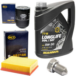Motoröl Filter Set 5W30 5 Liter + Ölablassschraube für Seat Exeo 1.8 T ST 3R2