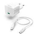 Exklusiv: Hama USB-C Schnellladegerät, Ladekabel 1,5m, Ladeadapter, 25W Netzteil