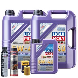 Motoröl 5W40 LIQUI MOLY 11L+HENGST Ölfilter +Spülung +Cera Tec