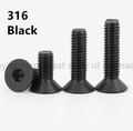 Schwarz 316 Edelstahl Senkkopfschrauben mit Innensechskant M3 M4 M5 M6 M8 M10