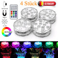 4x Poolbeleuchtung Unterwasser Licht RGB LED Magnet Wasserdichte + Fernbedienung