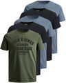 Jack & Jones Herren Übergrößen Shirt Big Size T-Shirt Plus Size Shirts 5er Pack 