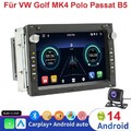 Carplay Android 14 Autoradio GPS Für VW Polo 9N Golf 4 Jetta MK4 Passat B5