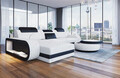 Ledersofa Ecksofa Designersofa Ledercouch Modern Weiß Schwarz Berlin L Form LED