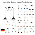 Retro Industrial Doppel Metall Pendellampe Vintage 2-lampe Decken Hängelampe E27