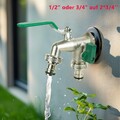 1/2, 3/4 Zoll Doppel Wasserhahn Anschluss Außenwasserhahn Messing Auslaufhahn