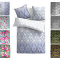 Bettwäsche Satin Baumwolle 135x200 / 80x80 Garnitur Kissen Decke Bettbezug 2 tlg