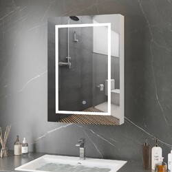 Spiegelschrank Bad Mit Led Beleuchtung,70x13x50cm Badezimmer Spiegelschra,weiß