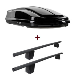 Dachbox LEVUP Space + Dachträger Menabo Delta für Opel Corsa D Fliessh S07 neunur mit Fixpunkten