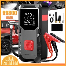 Auto Starthilfe Jump Starter Ladegerät Powerbank KFZ mit Luftkompressor LED USB