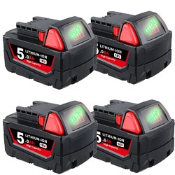 2x Original Akku Für Milwaukee M18 M18B5 18V XC 5.0Ah 12.0Ah Li-Ion 48-11-1860