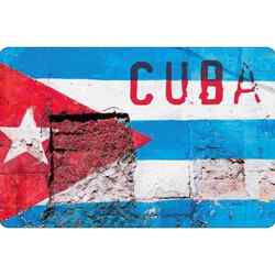 Blechschild Wandschild 18x12 cm Cuba auf eine Mauer Fahne Flagge Geschenk Deko