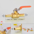 Kugelhahn Absperrhahn Messing mit Schlauchtüllen Öl Gas Wasserhahn Absperrventil