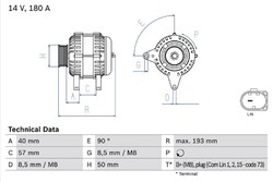 Lichtmaschine Generator für VW T6 Pritsche 2009 - 2020 Bosch 0986083850