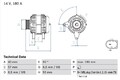 Lichtmaschine Generator für VW T6 Pritsche 2009 - 2020 Bosch 0986083850
