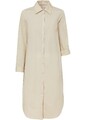 Hemdblusenkleid aus Baumwoll- Popeline Gr. 38 Kieselbeige Damen Maxikleid Neu
