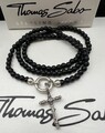 Thomas Sabo Rebel At Heart Perlenkette 60 & Kreuz Anhänger 