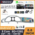 DAB+ Carplay Android 13 Autoradio GPS 6+128G Für Audi A6 C6 4F MMI 2G 05-09 Cam