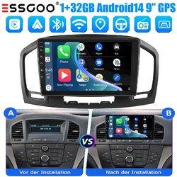9" Apple CarPlay Android14 Autoradio Für Opel Insignia A 08-13 GPS Navi BT 1+32G