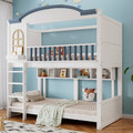 Etagenbett Hochbett Kinderbett Hausbett Stockbett 90X200Cm Mit Rausfallschutz
