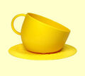 United Pets CUP Dog Bowl inkl. Unterlage Hundenapf recycelt gelb Yellow 2500 ml
