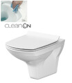 WC Toilette hängend wandhängend Spülrandlos CLEAN ON Tiefspüler Soft Close Slim