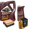 DENCKERMANN Inspektionspaket Energy Premium 5W-30 6L für Nissan NP300 Navara