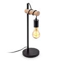 LED Tischlampe Retro Holz Metall Schwarz Vintage Nachttisch-Leuchte exkl. 1x E27